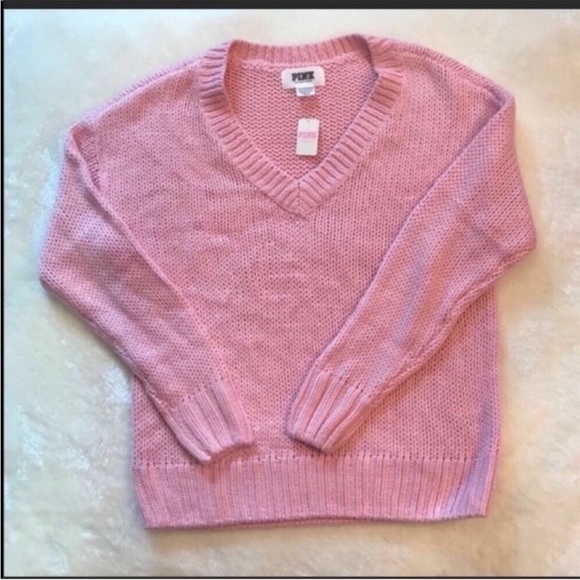 PINK Victoria’s Secret Boyfriend V-Neck Sweater - Picture 1 of 5
